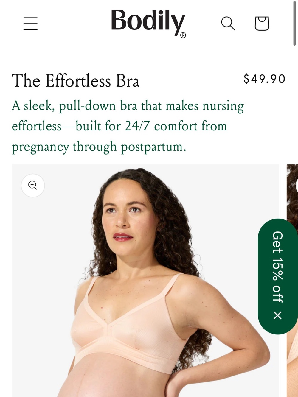 Bodily Effortless Pull-Down Nursing Bra
